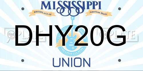 DHY20G Mississippi License Plate