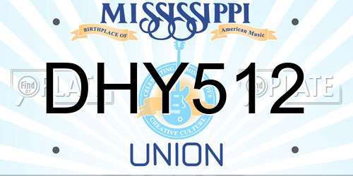 DHY512 Mississippi License Plate
