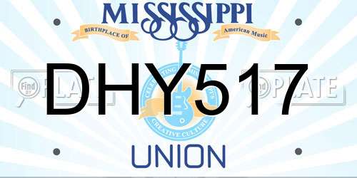DHY517 Mississippi License Plate