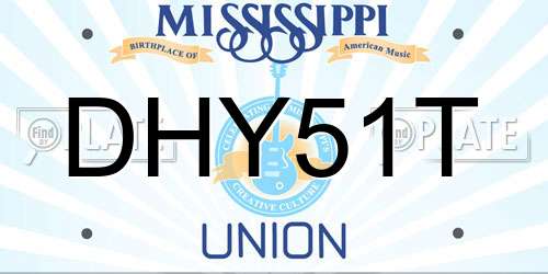 DHY51T Mississippi License Plate
