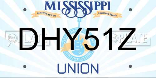 DHY51Z Mississippi License Plate