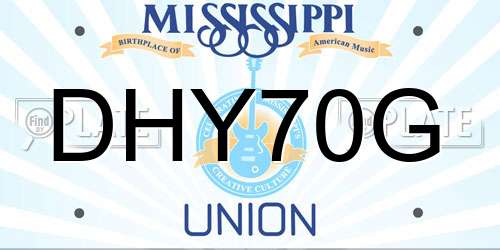 DHY70G Mississippi License Plate