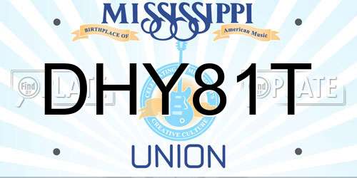 DHY81T Mississippi License Plate