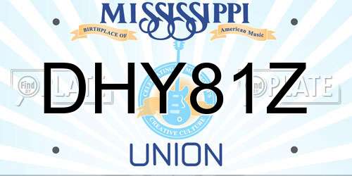 DHY81Z Mississippi License Plate