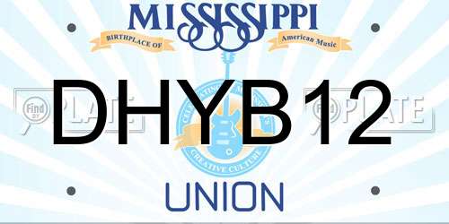 DHYB12 Mississippi License Plate