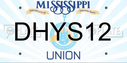 DHYS12 Mississippi License Plate