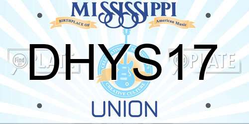 DHYS17 Mississippi License Plate