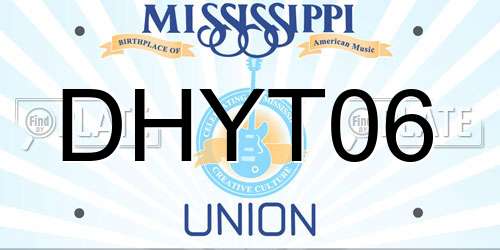DHYT06 Mississippi License Plate