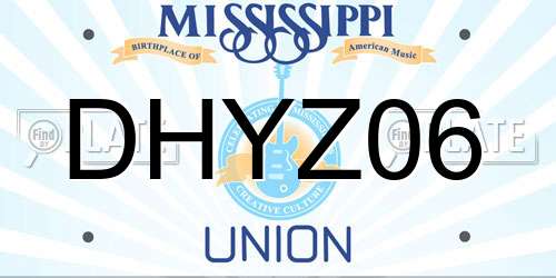 DHYZ06 Mississippi License Plate