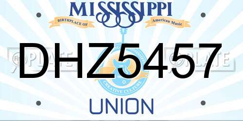DHZ5457 Mississippi License Plate