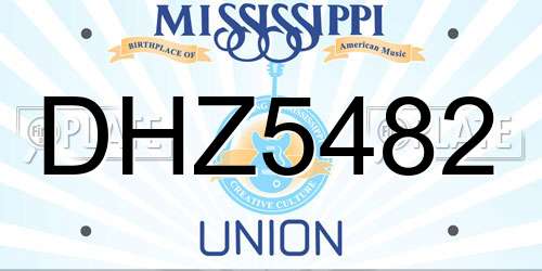 DHZ5482 Mississippi License Plate