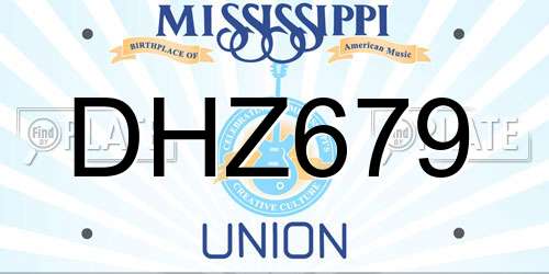 DHZ679 Mississippi License Plate