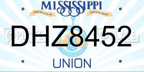 DHZ8452 Mississippi License Plate