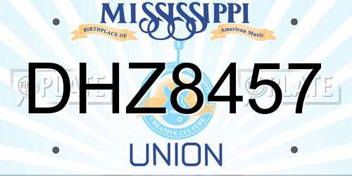 DHZ8457 Mississippi License Plate