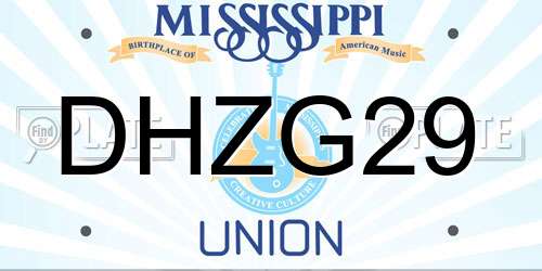 DHZG29 Mississippi License Plate