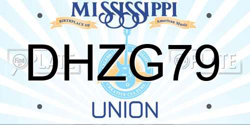 DHZG79 Mississippi License Plate