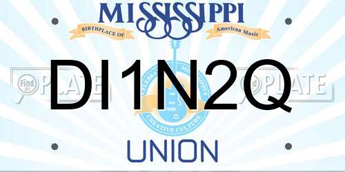 DI1N2Q Mississippi License Plate