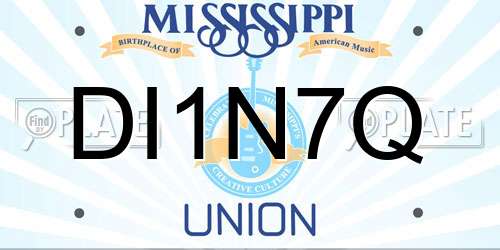 DI1N7Q Mississippi License Plate