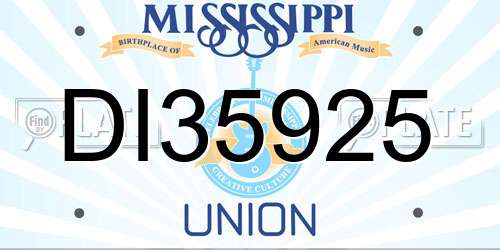 DI35925 Mississippi License Plate