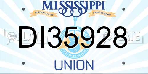 DI35928 Mississippi License Plate