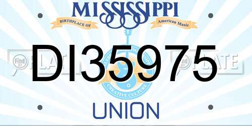 DI35975 Mississippi License Plate