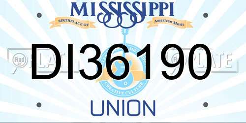 DI36190 Mississippi License Plate