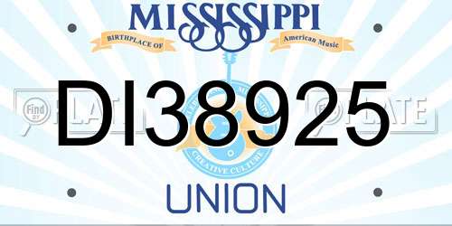 DI38925 Mississippi License Plate