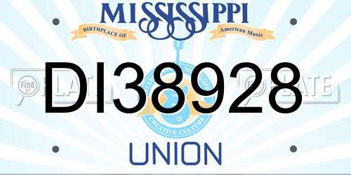 DI38928 Mississippi License Plate