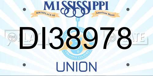 DI38978 Mississippi License Plate