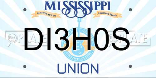 DI3H0S Mississippi License Plate