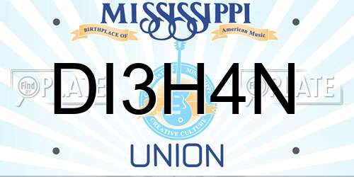 DI3H4N Mississippi License Plate