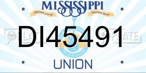 DI45491 Mississippi License Plate
