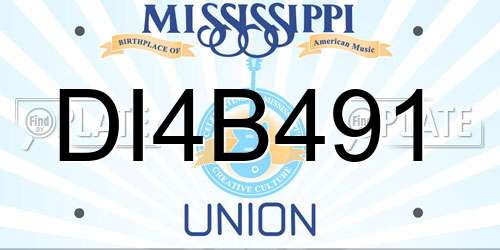 DI4B491 Mississippi License Plate