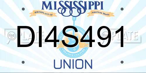 DI4S491 Mississippi License Plate