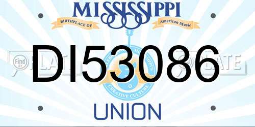 DI53086 Mississippi License Plate