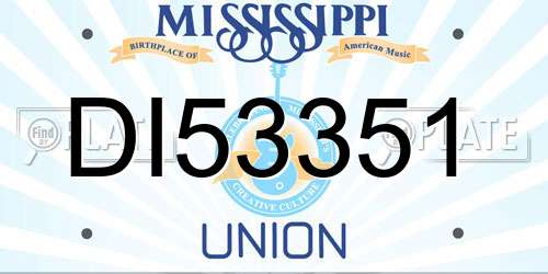 DI53351 Mississippi License Plate