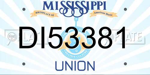 DI53381 Mississippi License Plate