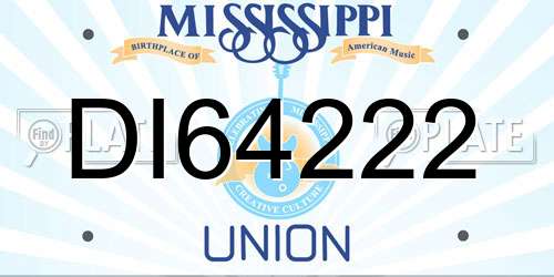 DI64222 Mississippi License Plate