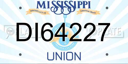 DI64227 Mississippi License Plate