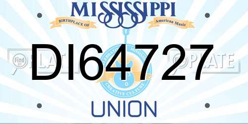DI64727 Mississippi License Plate