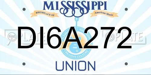 DI6A272 Mississippi License Plate