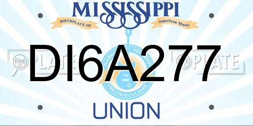 DI6A277 Mississippi License Plate