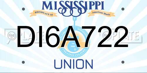 DI6A722 Mississippi License Plate