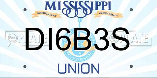 DI6B3S Mississippi License Plate