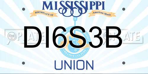 DI6S3B Mississippi License Plate