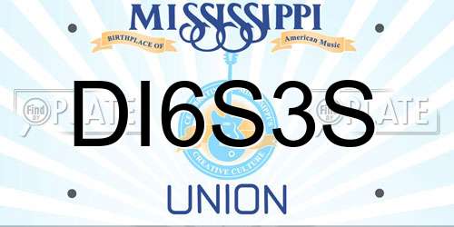 DI6S3S Mississippi License Plate