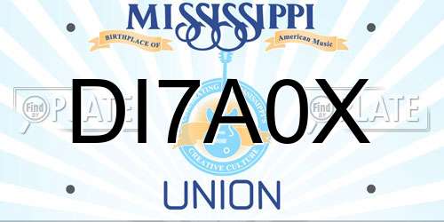 DI7A0X Mississippi License Plate