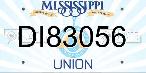 DI83056 Mississippi License Plate