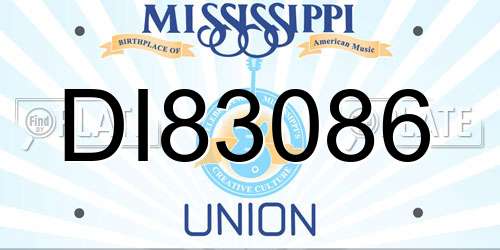DI83086 Mississippi License Plate