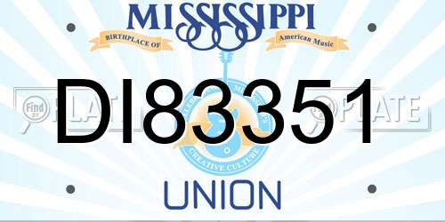 DI83351 Mississippi License Plate